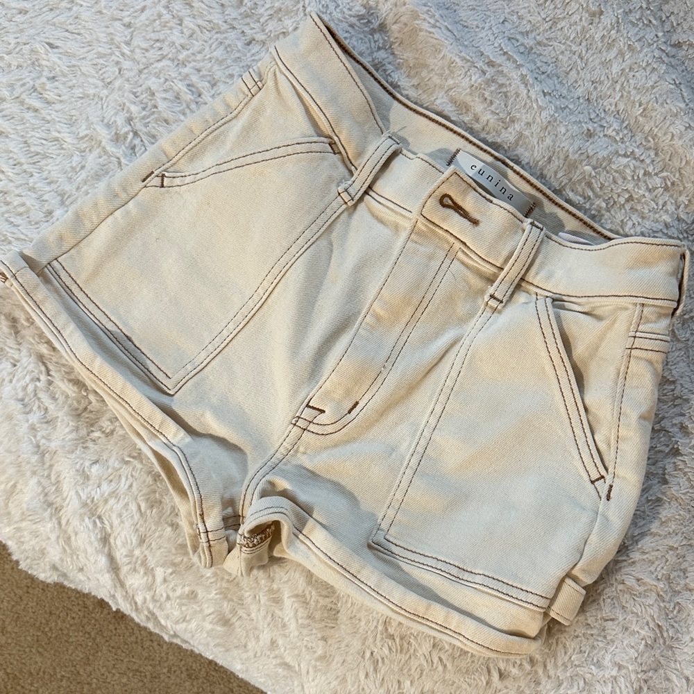 Eunina High Waist Cream Shorts